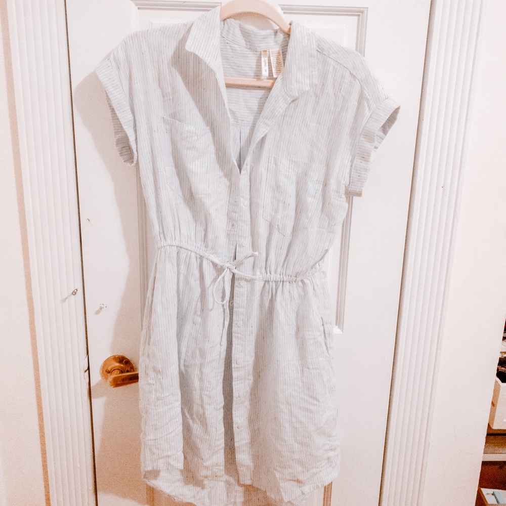 Dusty Blue Button Down Dress